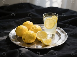 柠檬与柠檬水静物摆拍