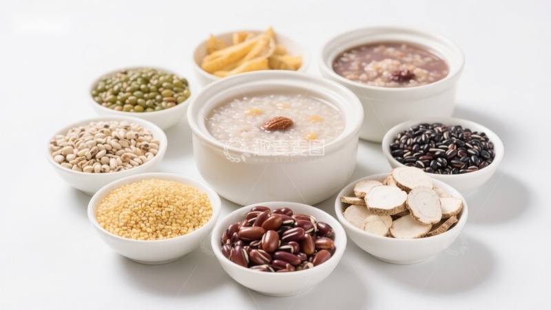 高清大图下载【趣麦麦图】多种谷物与粥品的健康组合