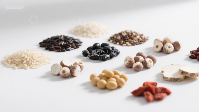 高清大图下载【趣麦麦图】多样谷物与豆类食材展示
