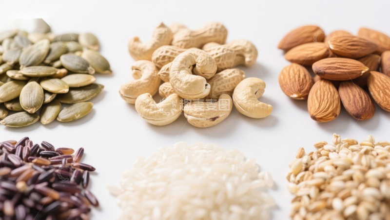 高清大图下载【趣麦麦图】各类坚果与谷物的展示