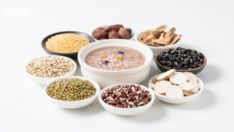 高清大图下载【趣麦麦图】多种谷物与粥的组合展示