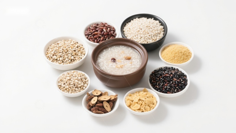 高清大图下载【趣麦麦图】多种谷物与粥的组合展示