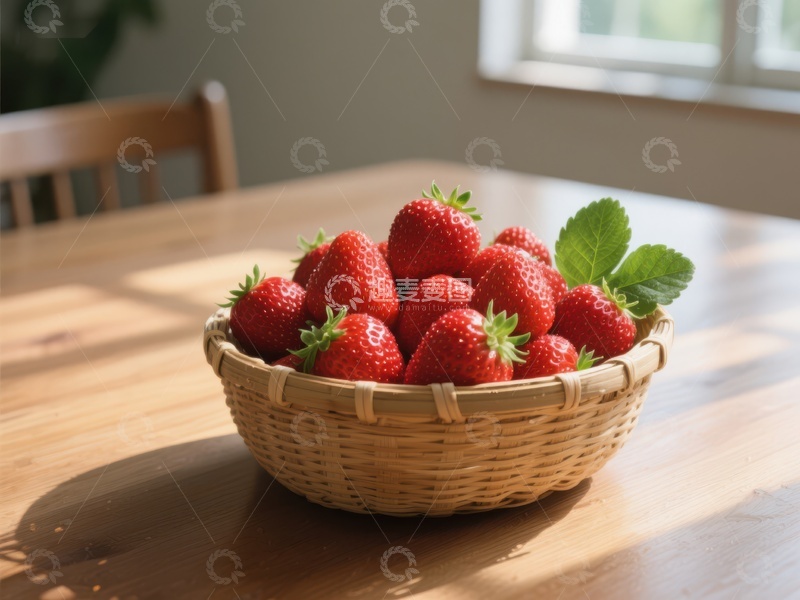 高清大图下载【趣麦麦图】篮子里的新鲜草莓