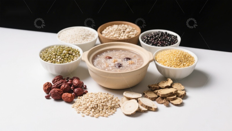 高清大图下载【趣麦麦图】养生粥与多种食材展示