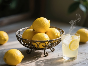 柠檬与冰饮，夏日清凉一刻