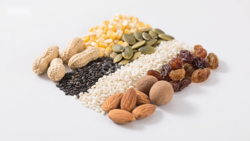 高清大图下载【趣麦麦图】多种坚果与干果的排列展示