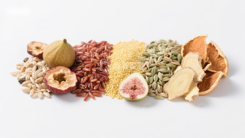 高清大图下载【趣麦麦图】多种谷物与干果的组合展示