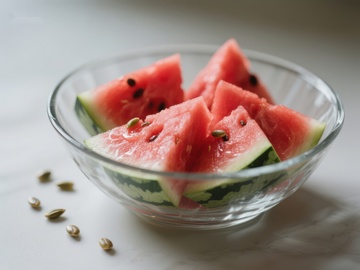 玻璃碗中的西瓜片