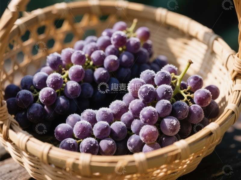 高清大图下载【趣麦麦图】篮子里的紫葡萄