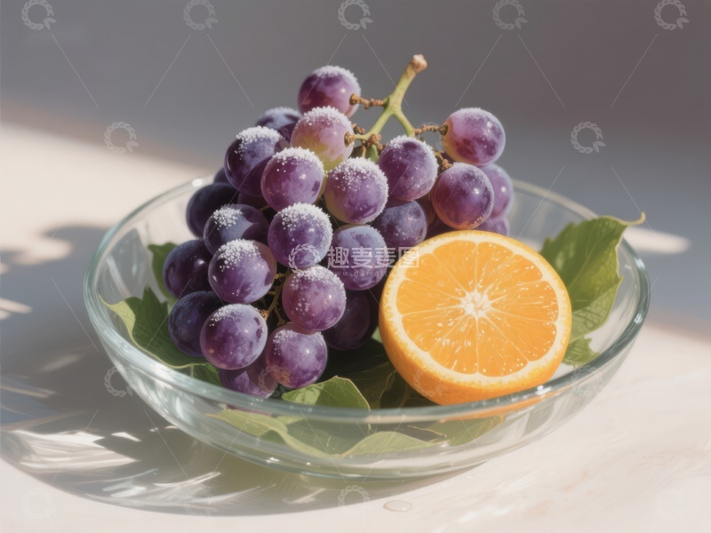 高清大图下载【趣麦麦图】葡萄与橙子的清新组合