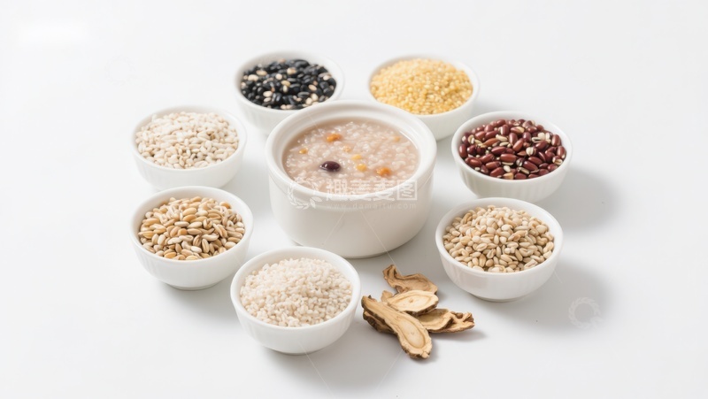 高清大图下载【趣麦麦图】多种谷物与粥的组合展示