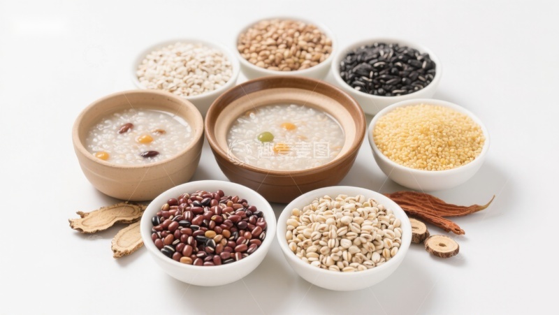 高清大图下载【趣麦麦图】多样谷物与粥品展示
