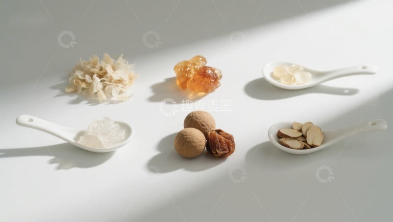 高清大图下载【趣麦麦图】-传统食材与药材的静物展示