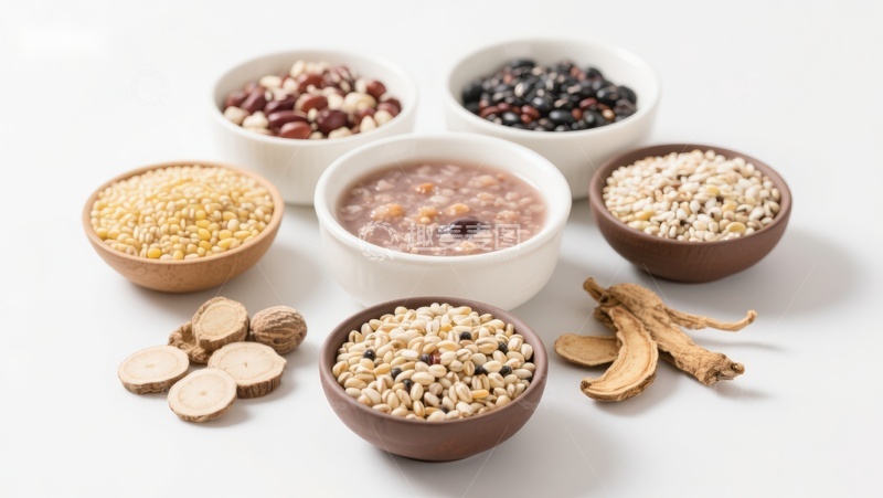 高清大图下载【趣麦麦图】-多种谷物与药材的展示