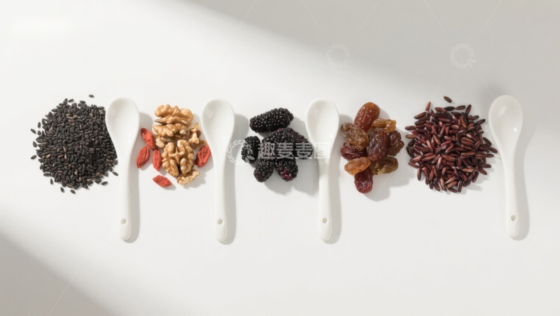 高清大图下载【趣麦麦图】五种健康食材的精致展示