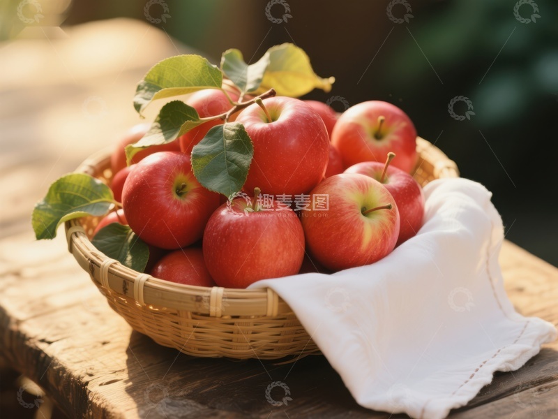 高清大图下载【趣麦麦图】篮子里的红苹果