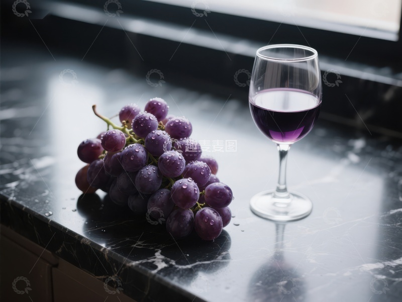 高清大图下载【趣麦麦图】红酒与葡萄的静谧组合