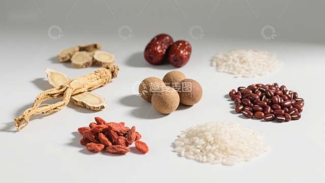 多种传统食材与药材展示
