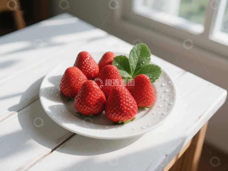 高清大图下载【趣麦麦图】阳光下的新鲜草莓