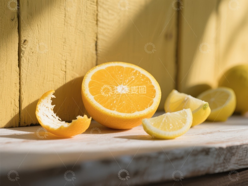 高清大图下载【趣麦麦图】阳光下的橙子与柠檬切片