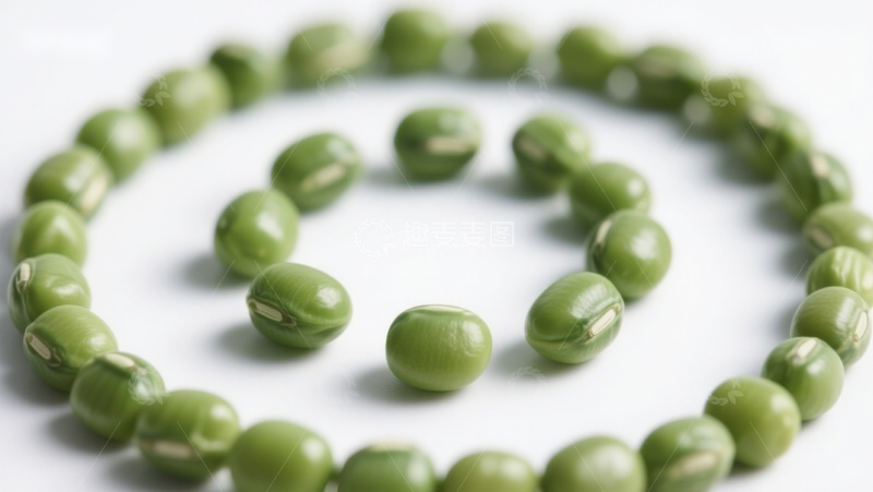 高清大图下载【趣麦麦图】螺旋排列的绿色豆子