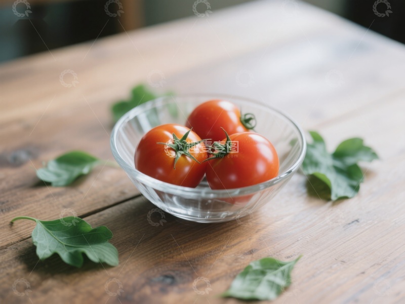 高清大图下载【趣麦麦图】透明碗中的新鲜樱桃番茄