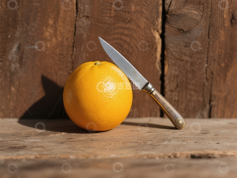 高清大图下载【趣麦麦图】橙子与刀具静物摄影