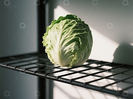 冰箱架上的新鲜卷心菜