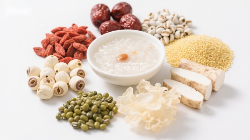 高清大图下载【趣麦麦图】养生食材与粥品展示