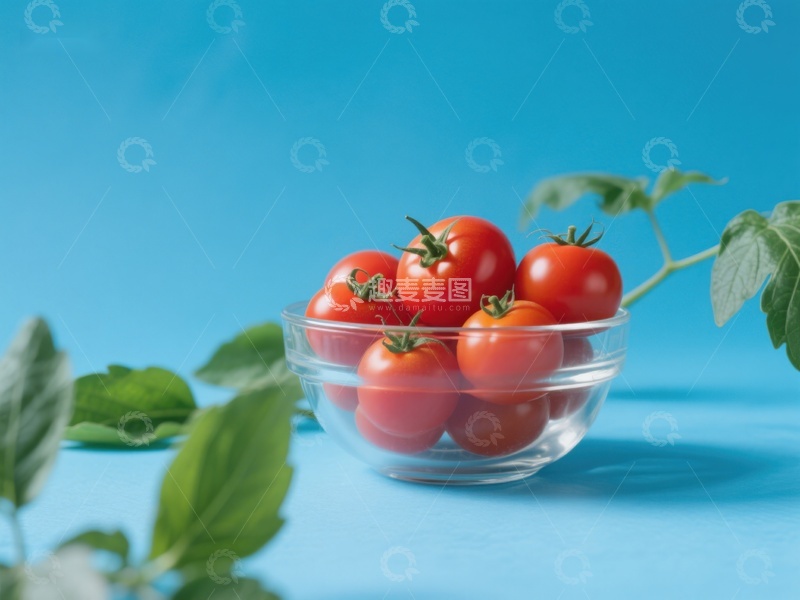 高清大图下载【趣麦麦图】透明碗中的新鲜樱桃番茄