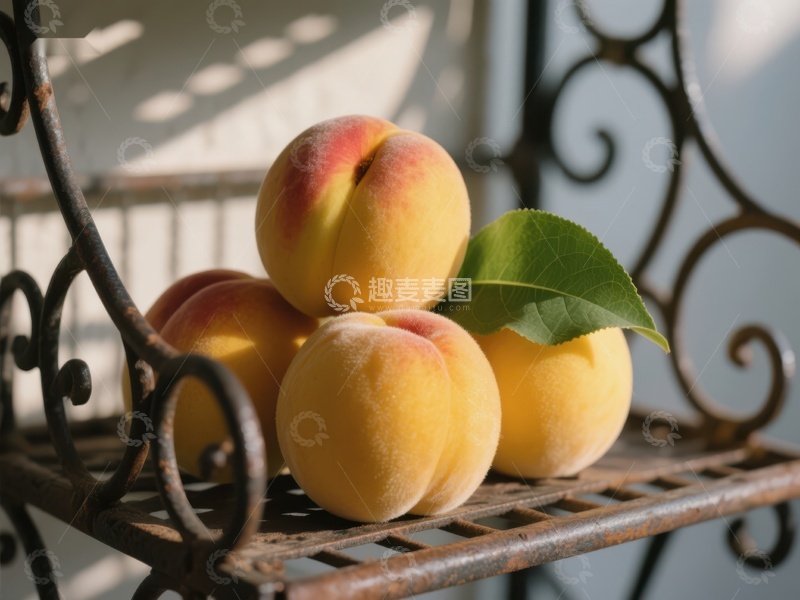 高清大图下载【趣麦麦图】阳光下的桃子静物