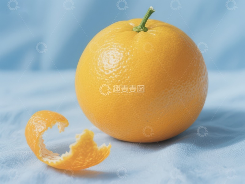 高清大图下载【趣麦麦图】新鲜橙子与剥落果皮