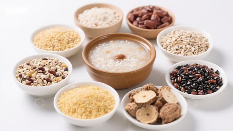 高清大图下载【趣麦麦图】多样谷物与粥品展示