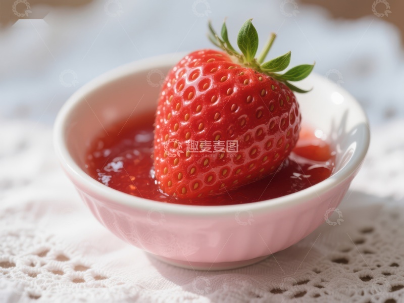 高清大图下载【趣麦麦图】草莓浸渍果酱，甜美诱人