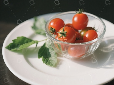 透明碗中的樱桃番茄