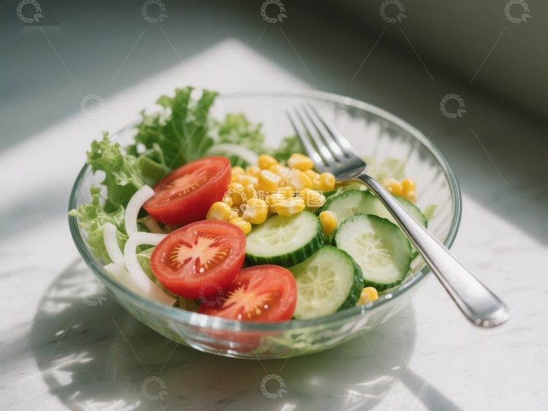 高清大图下载【趣麦麦图】新鲜蔬菜沙拉碗
