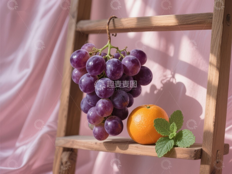 高清大图下载【趣麦麦图】葡萄与橙子静物组合