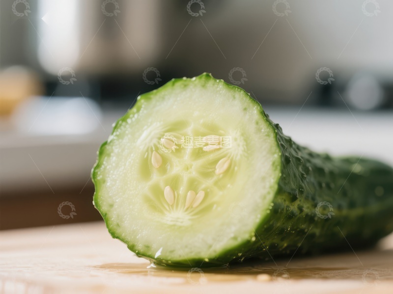 高清大图下载【趣麦麦图】切开的黄瓜特写