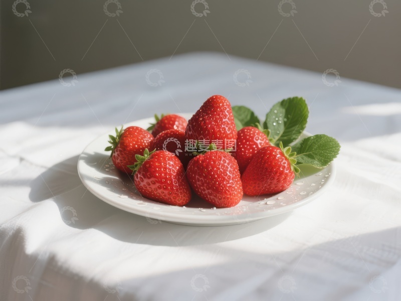 高清大图下载【趣麦麦图】阳光下的新鲜草莓