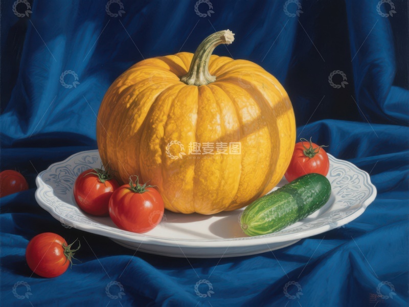 高清大图下载【趣麦麦图】南瓜与蔬菜的静物组合