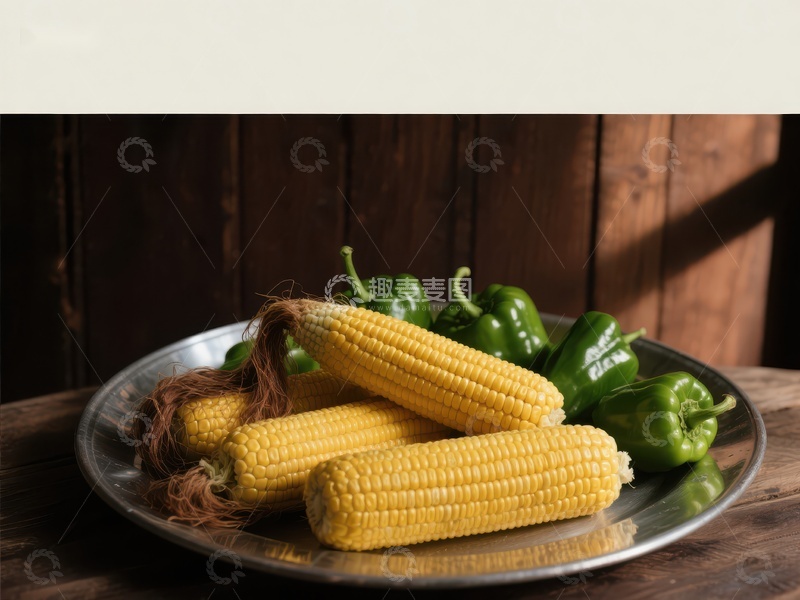 高清大图下载【趣麦麦图】新鲜玉米与青椒的组合