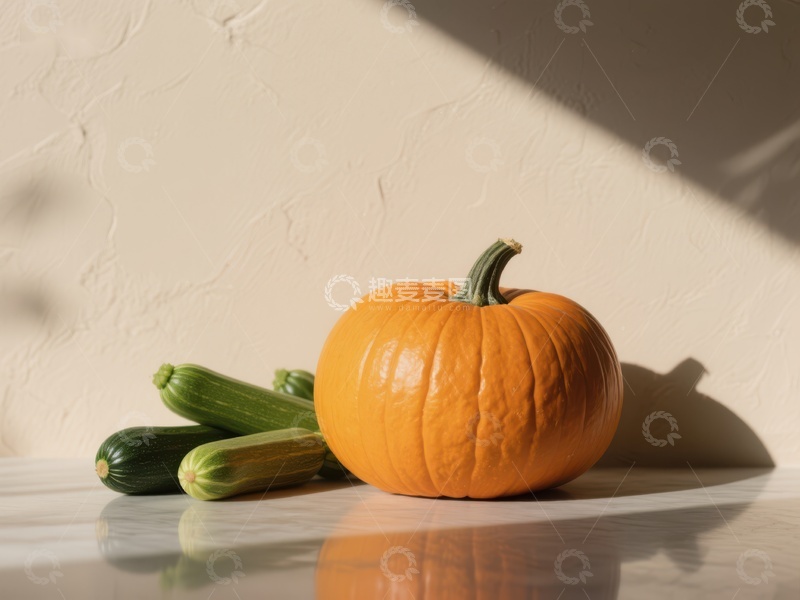 高清大图下载【趣麦麦图】南瓜与黄瓜的静物组合