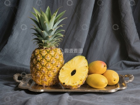 菠萝与芒果静物组合
