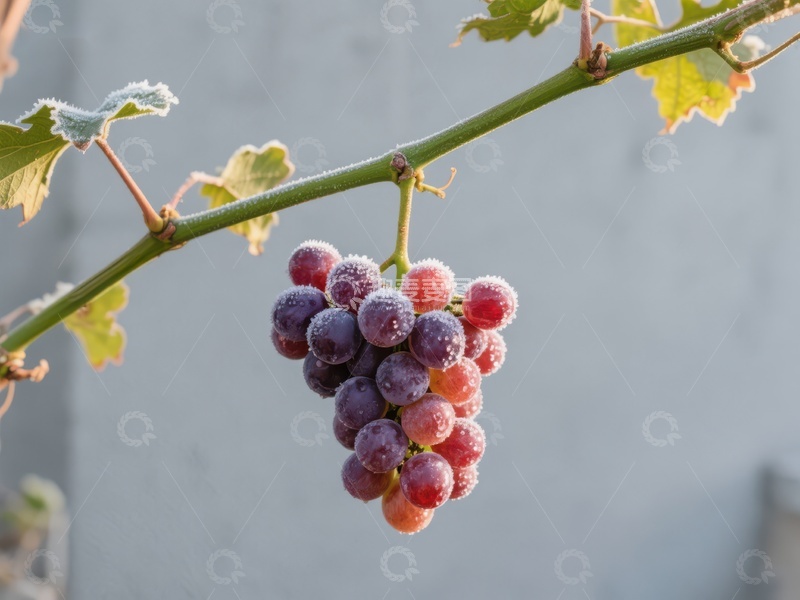 高清大图下载【趣麦麦图】晨露中的葡萄串