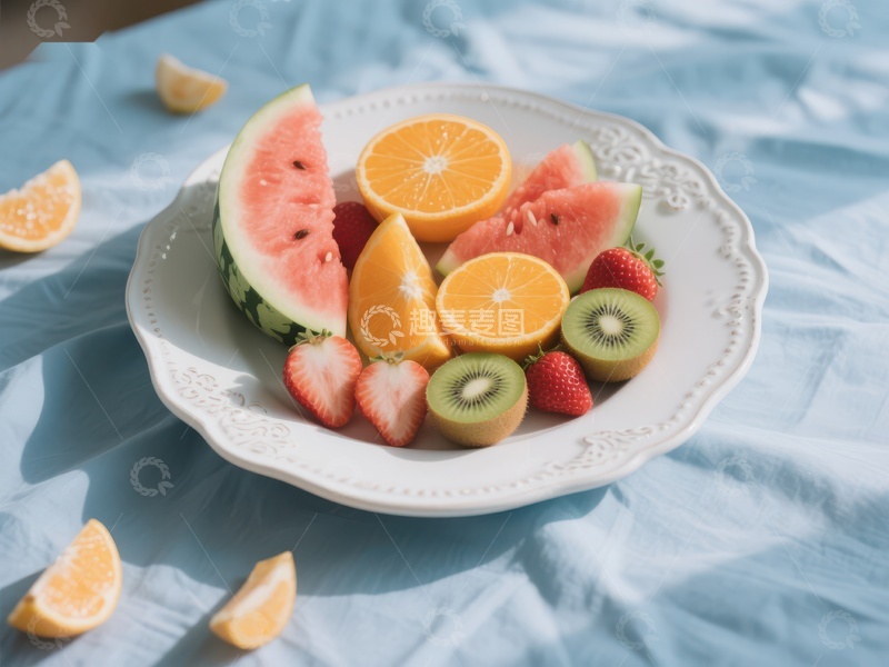 高清大图下载【趣麦麦图】新鲜水果拼盘，色彩缤纷