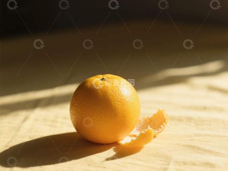 高清大图下载【趣麦麦图】阳光下的橙子与果皮