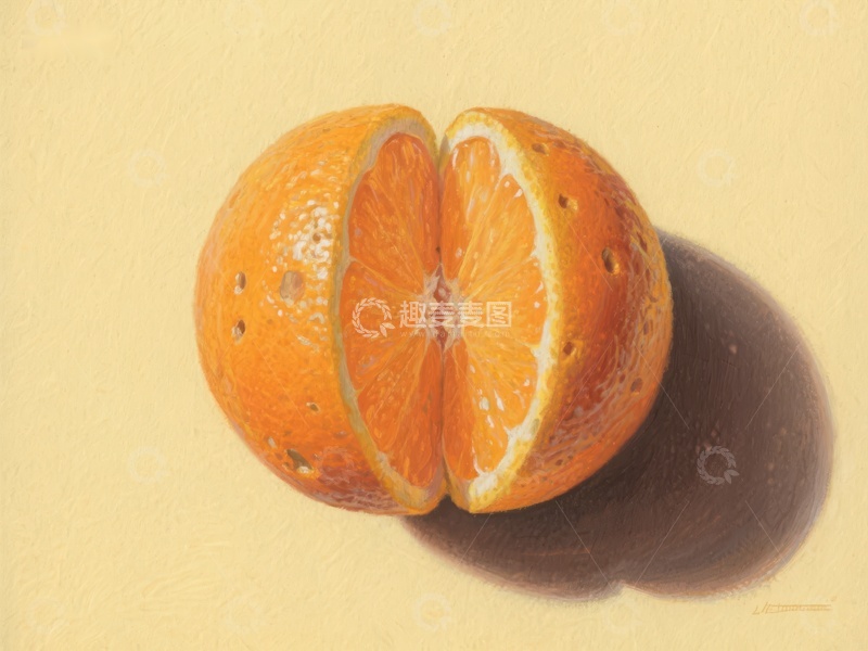 高清大图下载【趣麦麦图】切开的橙子静物画