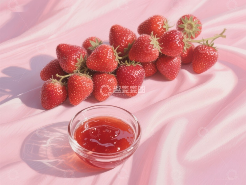 高清大图下载【趣麦麦图】草莓与果酱的甜美组合