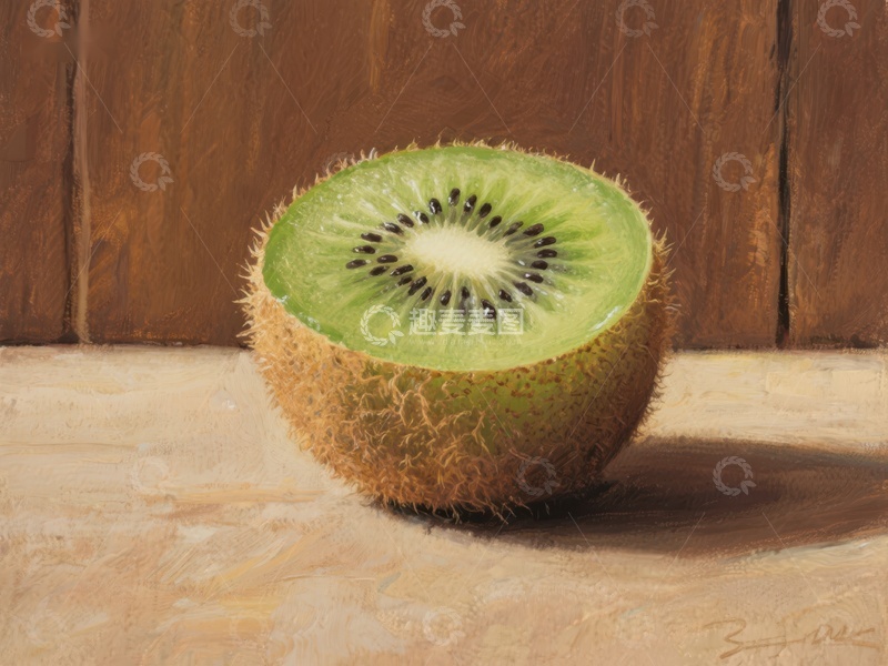 高清大图下载【趣麦麦图】切开的猕猴桃静物画