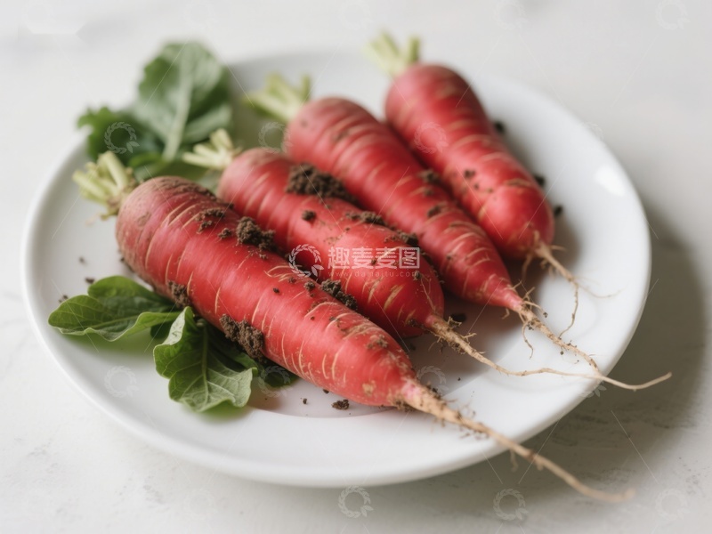 高清大图下载【趣麦麦图】新鲜红萝卜盘中展示